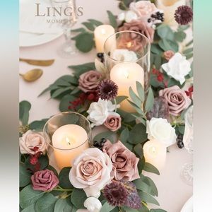 Ling’s Moment Dusty Rose and Mauve Flower Garland